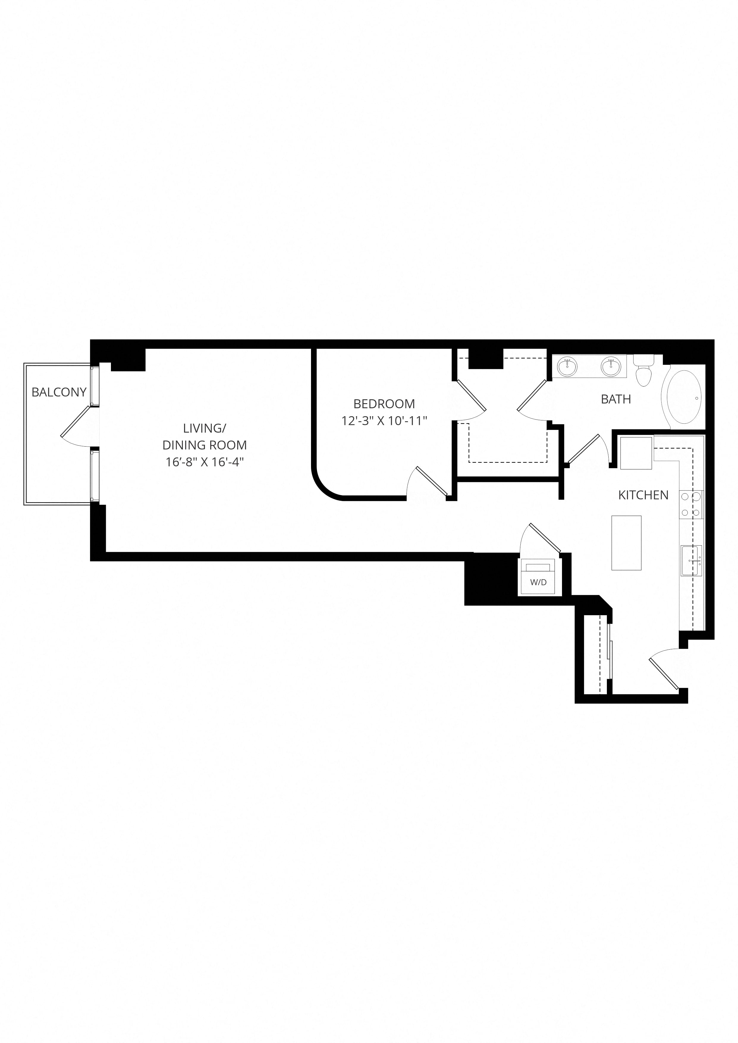 1X1 B14 floor plan